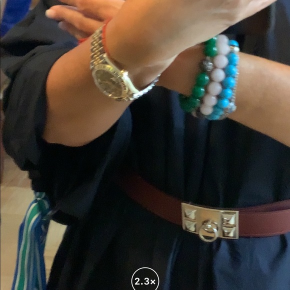 Turquoise beaded Bracelet pull-on style - Picture 3 of 3